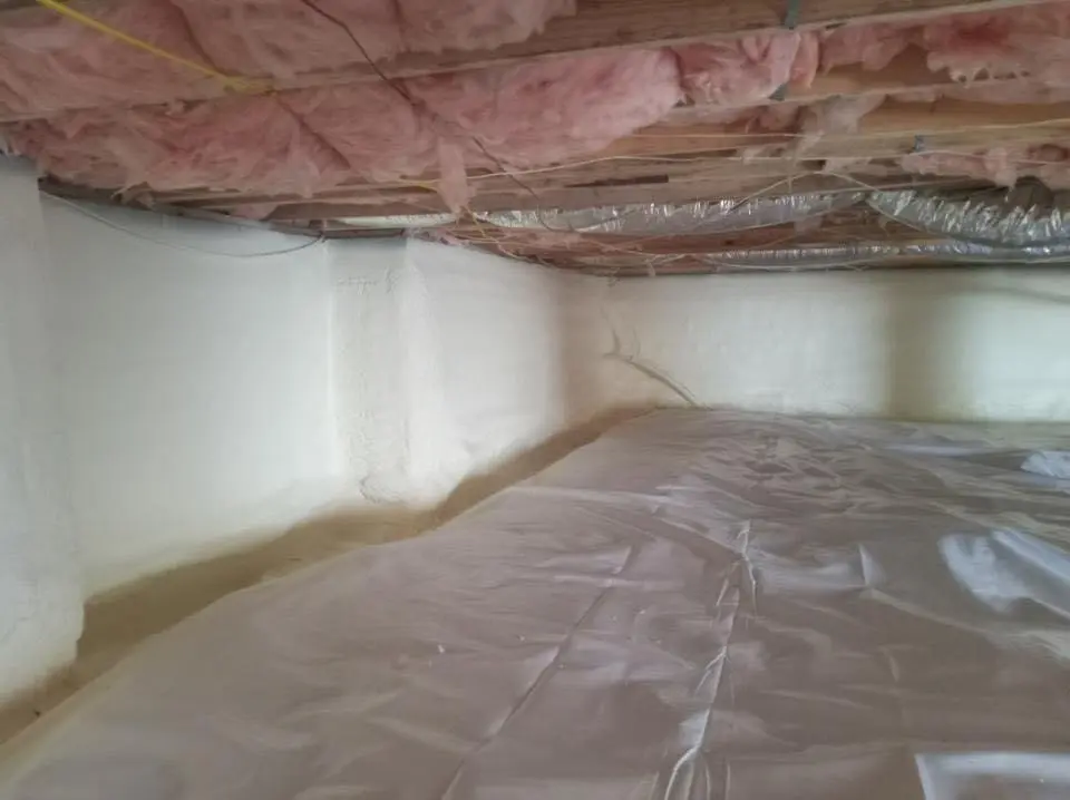 Crawl space encapsulation with closed-cell spray foam for Storm Damage Roof Repair in Agoura Hills